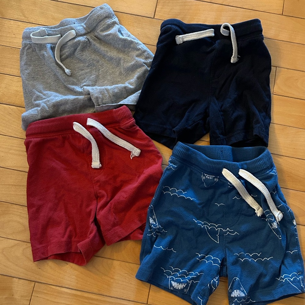 Toddler Comfy Shorts Bundle - Gray, Navy, Red, Blue